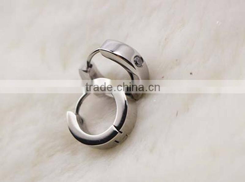 15mm diameter Fashion Stainless Steel Small Hoop Earrings Stud Unisex Women Men