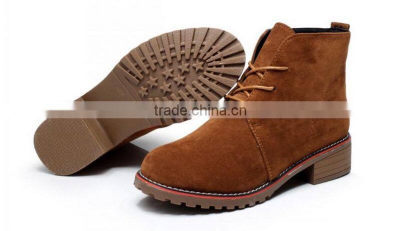 2016 fashion flat leather boot for ladies for woman made in China