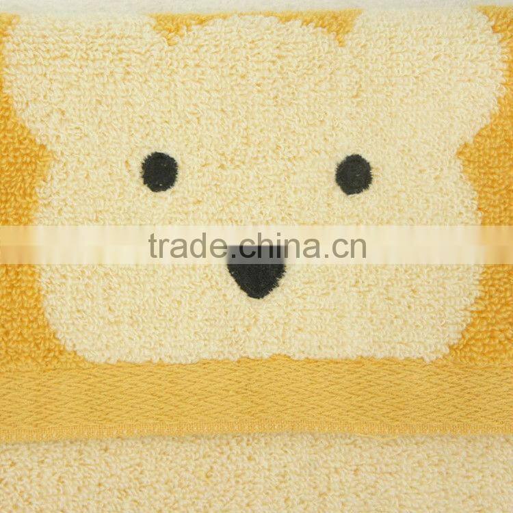 No twist Pure cotton yarn dyed jacquard bear towel