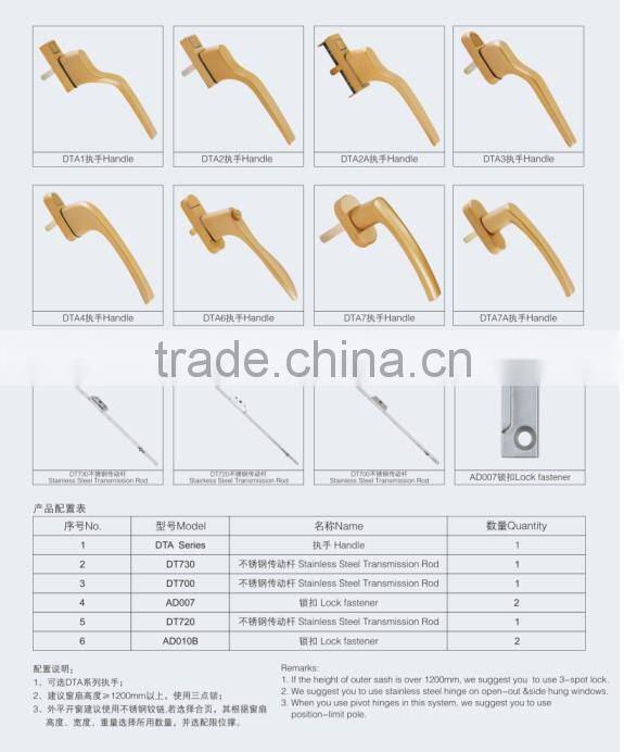 Casement window two-spot lock