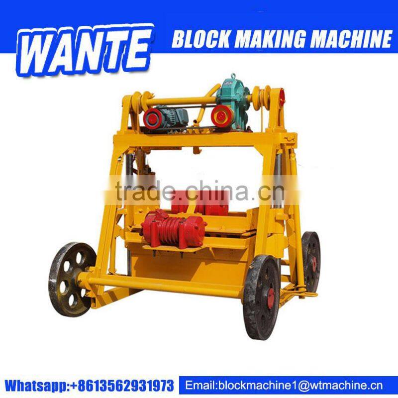 2015 QT40-3b Cement Clay Mini Manual Portable Block /Brick Making Machine