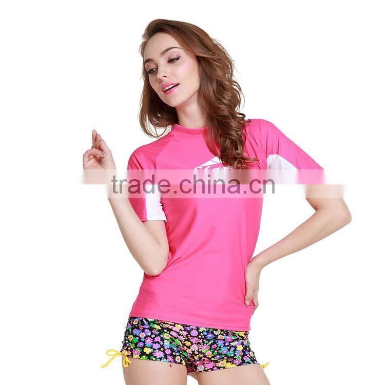 2016 top selling sun protection waterproof short sleeve surfing wetsuit cloth