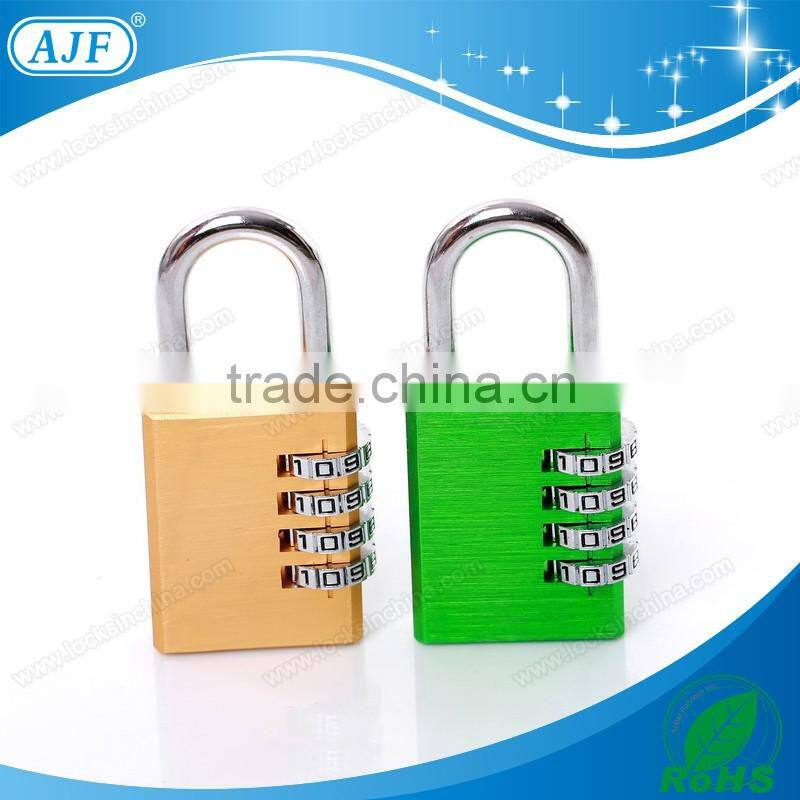 AJF 2015 High security and quality 4 digits big square shape aluminium padlock, number padlock