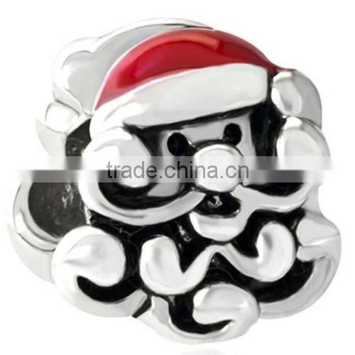 Christmas Gift Santa Charm Silver Sale Cheap Jewelry Bead 925S sterling silver Santa Bead for Christmas Gift