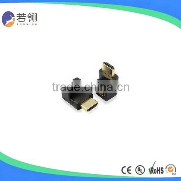 90 Degree Gold Plated Male To Female HDMI Connector Adapter