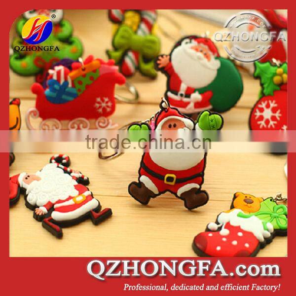 Promotion gifts 3d Soft PVC Keychain Chrismas Keyring