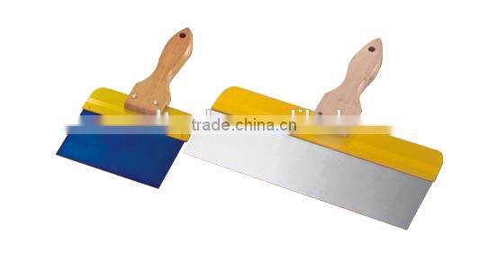 Tapping knife with schima wooden handle, stainless steel blade tiling tool