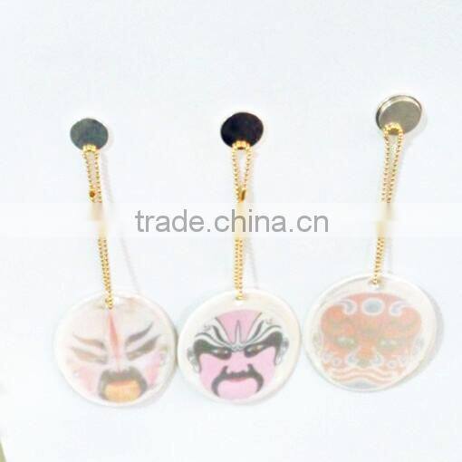 Chinese Style Chinoiserie printing soft PVC reflective keychain