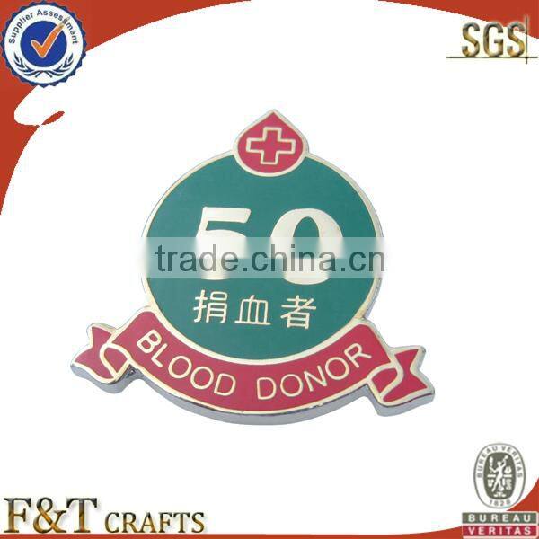 house shaped metal soft enamel badge with Epoxy dome