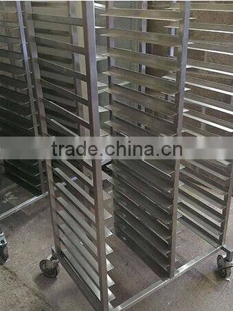 Movable foldable commercial stainless steel Tall heigh GN pan tray trolley cart with wheels for restaurant