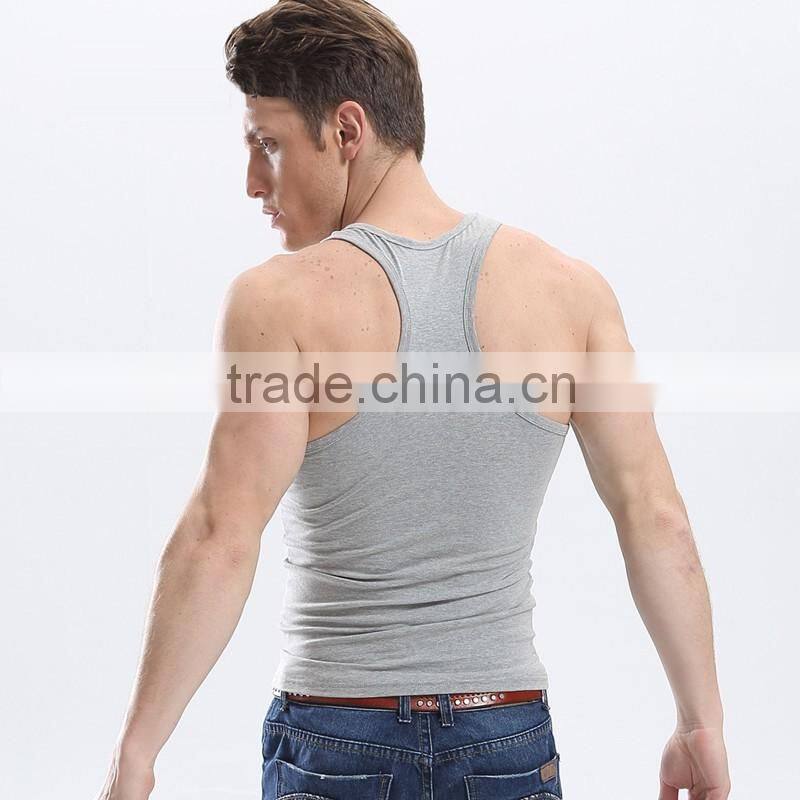 I- shaped back vest square neck style men cotton casual muscle vest latest gym waistcoat design for men