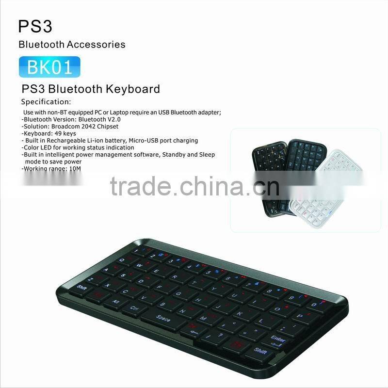 Mini Bluetooth keyboard with Use With non-BT Equipped PC Or Laptop Require and USB Bluetooth Adapter