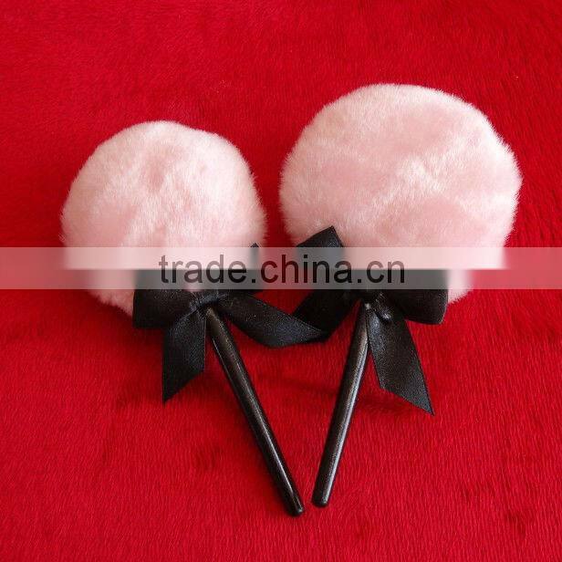 luxurious plush puff with shinning powder & lollipop puff