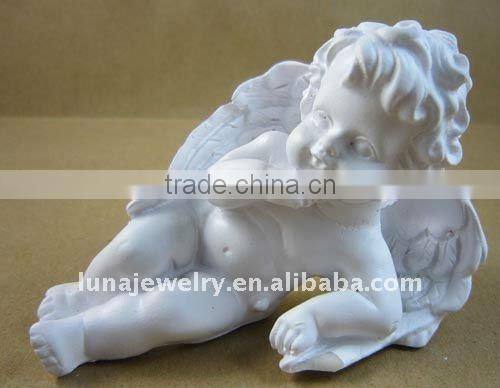 Small Size White color resin angel statue, sleeping baby angel,christmas angel