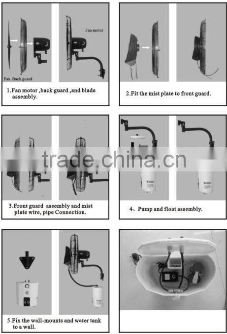 wall mounted mist fan spray fan