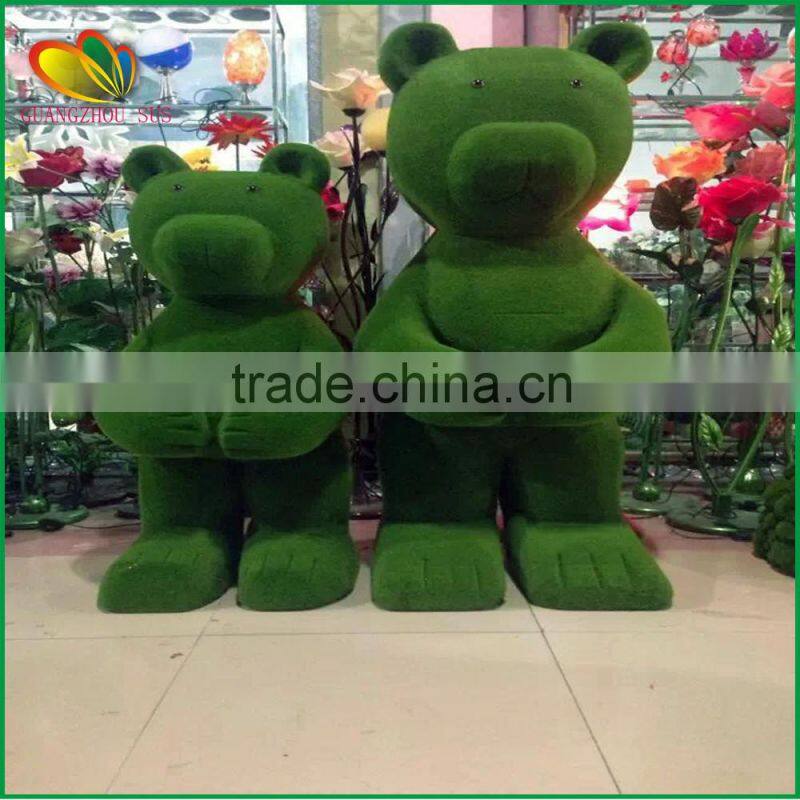 Garden decoration artificial grass animal artificial teddy bear for sale