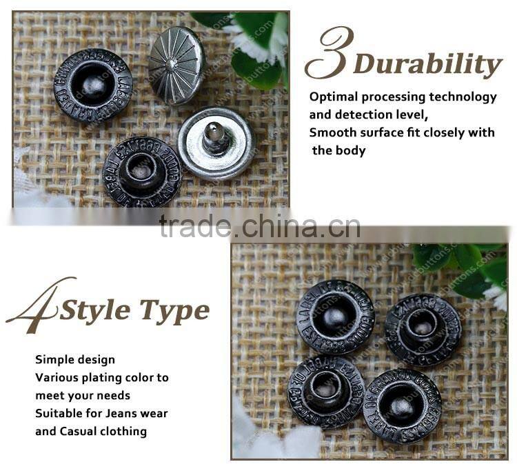 Casual Clothing Jeans Series Custom Jeans Rivet Button for Garment