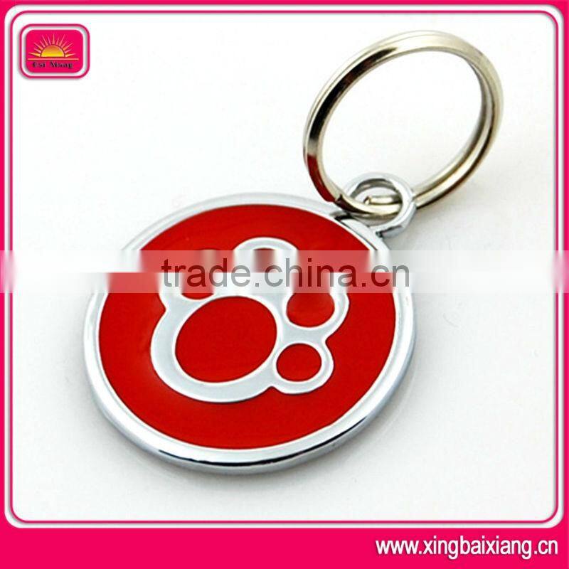 Shiny bone shaped dog pet tag with diamond