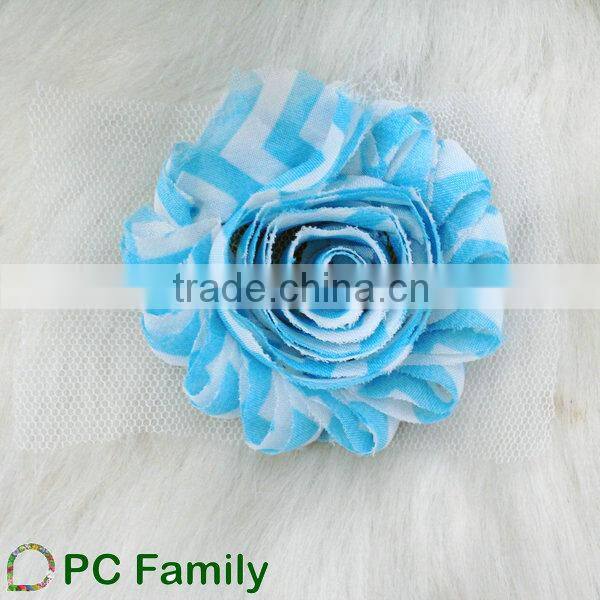 Colorful chiffon flower shabby rose trim, frayed chiffon rose trim