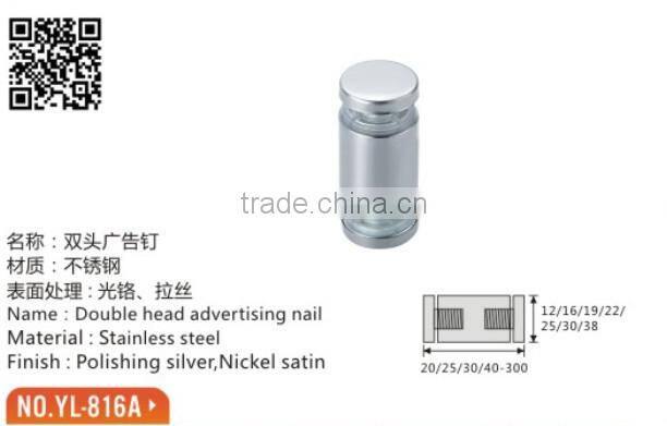 double head stainless steel glass standoff for glass