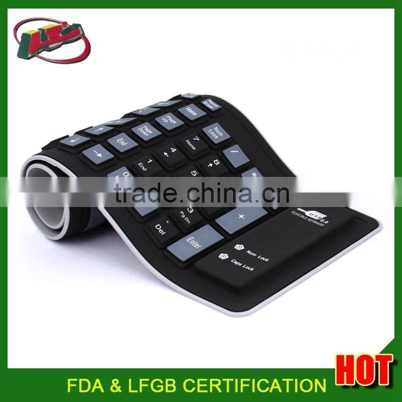 USB Wired Waterproof Rollup Keyboard for PC Notebook Laptop Foldable Silicone Keyboard