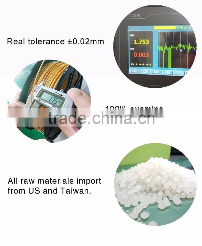 100% no bubble 1.75/3.0 PLA/ABS for 3D printer filaments 3d