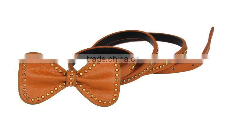 2014 Korean Fashion Ladies PU Rivet Bowknot Belt SWF-W15062925
