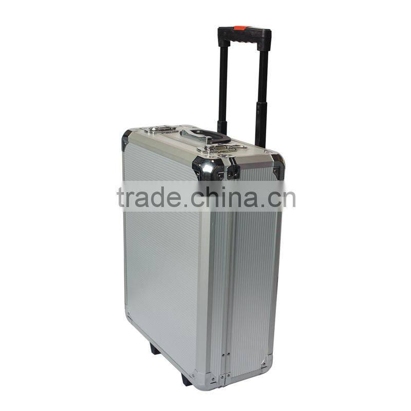 fashion custom design with coded lock aluminum trolley case