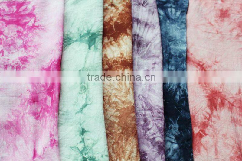plain woven viscose tie dye rayon fabric
