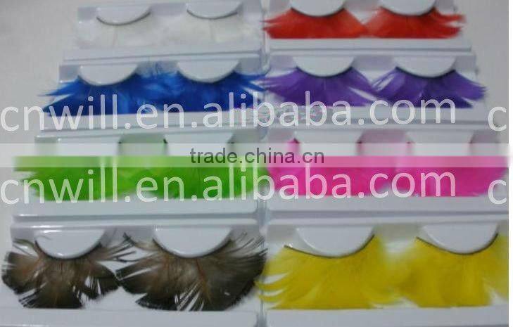 Fashion Crazy Red False Eyelashes Feather Eyelashes Cheap False Eyelashes Hot Sale