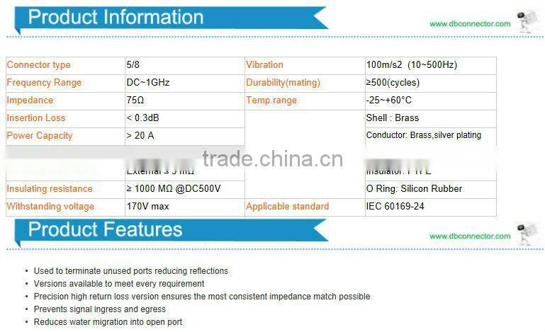 various of 75 ohm usb brass cable lock terminals