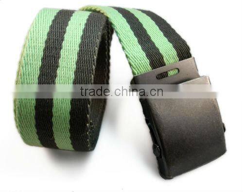 New Military Color Stripe Cotton Fabric Web Belt 1.5" Wide