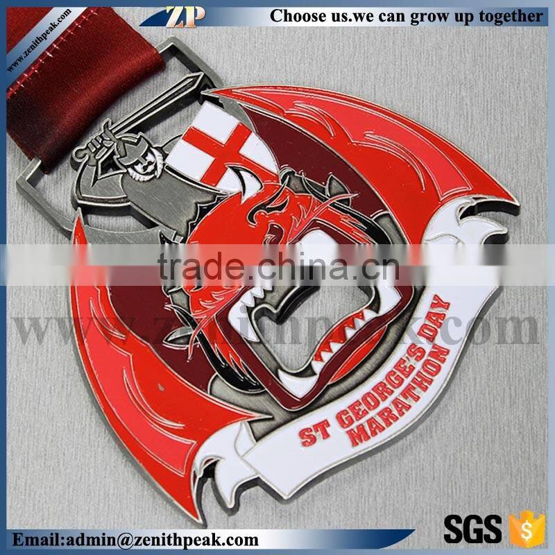 free sampel custom ribbon bottle opener medals/bottle opener medals/zinc alloy bottle opener medal