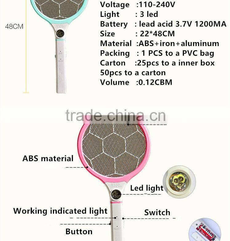 QX809-6 rechargeable electric mosquito bat wire fly swatter Bug Zapper Racket