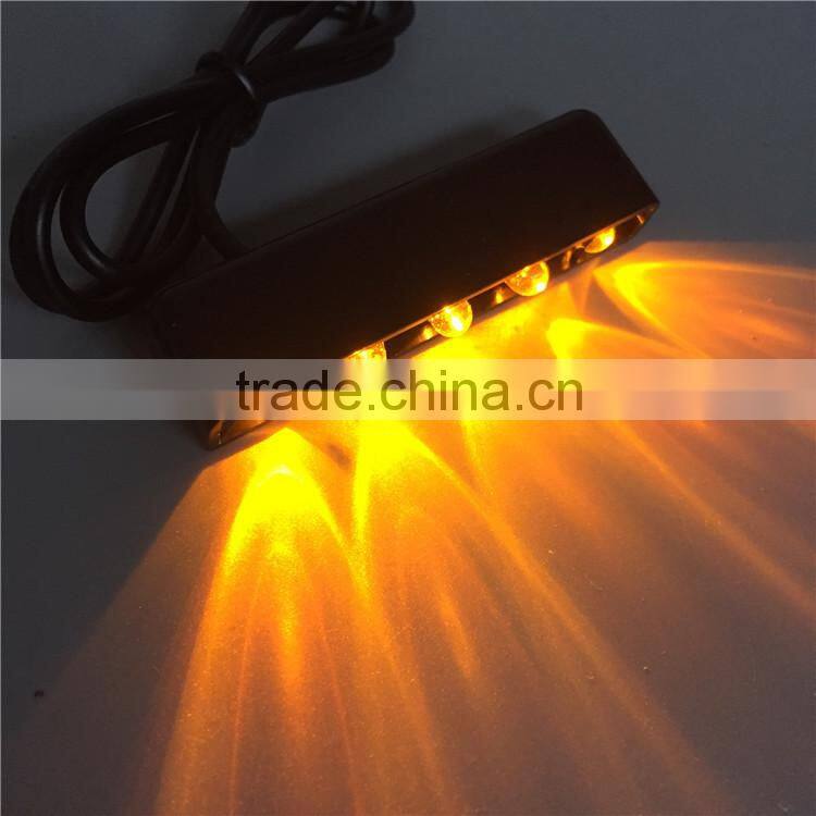 4x Universal Motorcycle Black 5 LED Turn Signal Indicators Blinker Amber Light