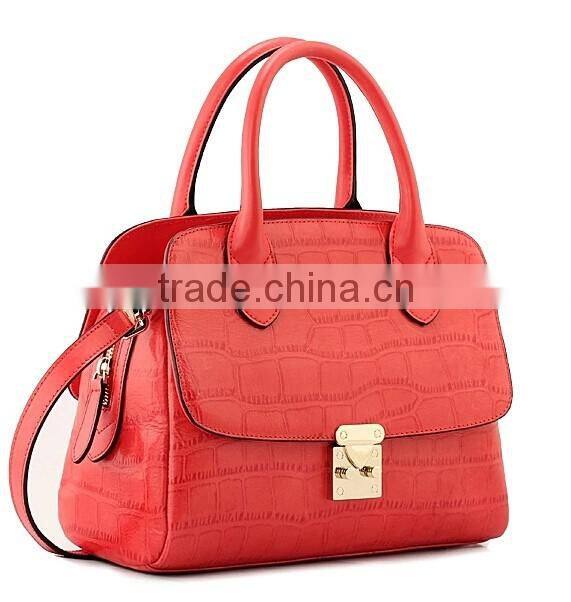 2016 Newest red ladys pu bag women handbag in china