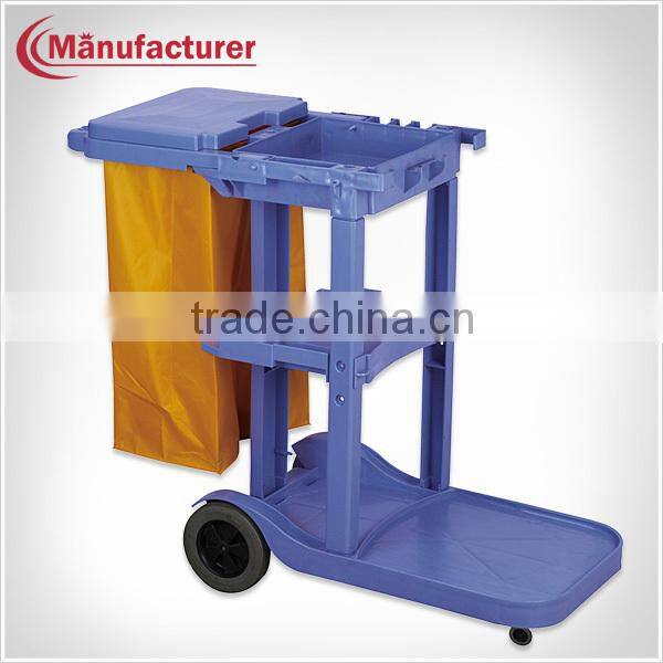 Collapsible Plastic Maid Cleaning Linen Cart with Wheels/Hotel Supplier