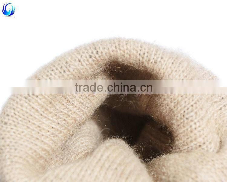 Hot sale wool lined black sheepskin leather touch gloves for men