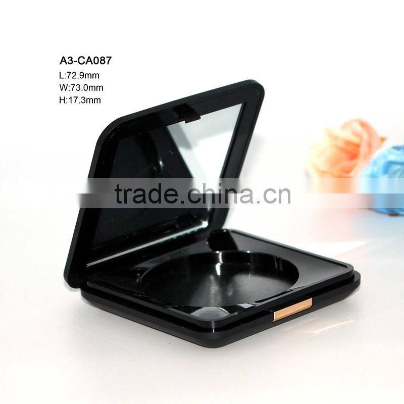 Square compact powder container with mirror cosmetic use