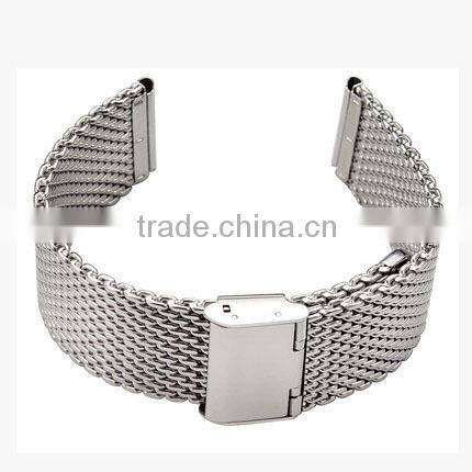 0.4 line stainless steel mesh watch band with folding buckle