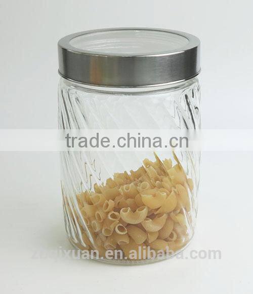 Beautiful Glass Storage Container with See-Through Metal Cover