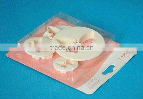 Plastic butterfly fondant cake cutter set 4,cake decorating tools set