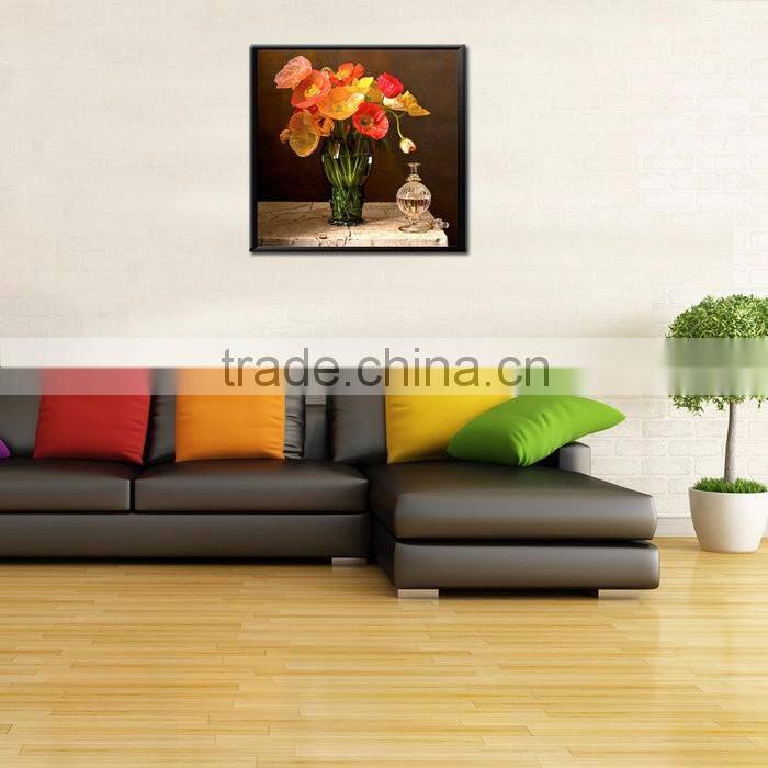 Modern Small White Frame Picture Purple Flower Oil Painting