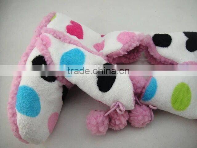 2016 ladies fluffy slipers boots dots sweet winter boots indoor slipper boots
