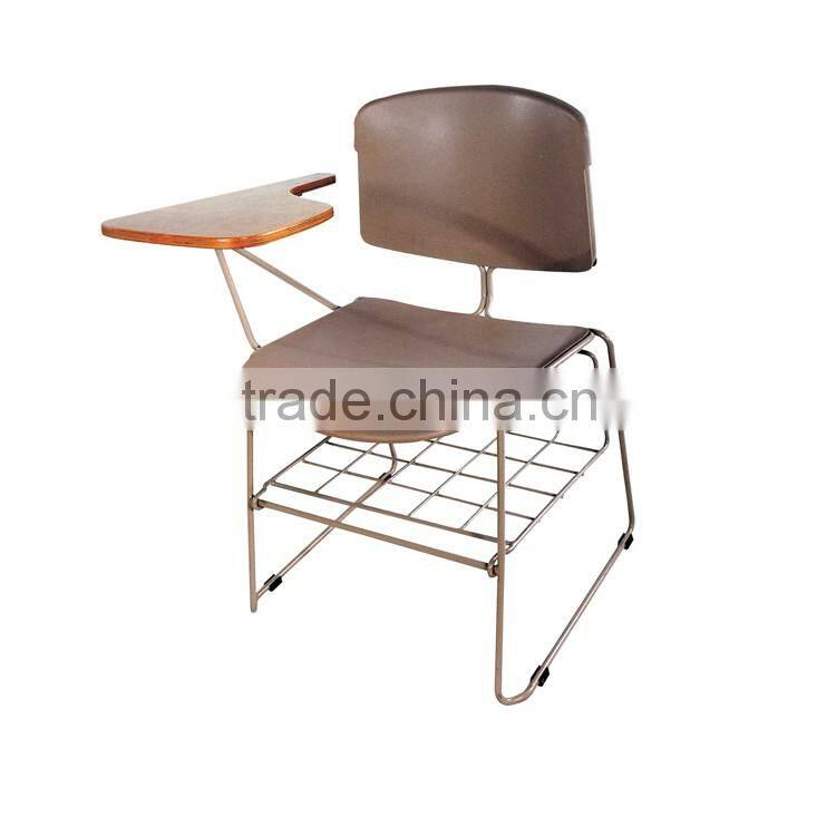Classic Golden Metal Frame Training Chair with Writing Table