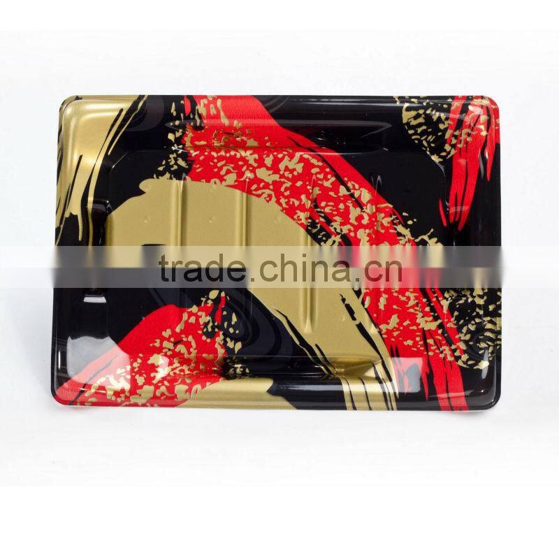 SM1-1205E Hot sale Golden Brush plastic sushi packing box with lid
