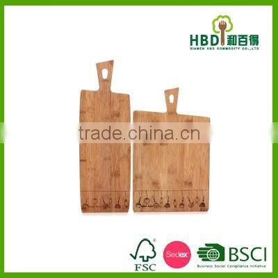 Natural fashionable bamboo cheese cutting board with logo