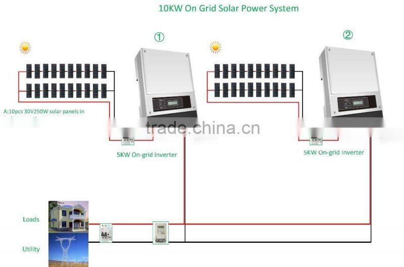10KW On-grid Single Phase Solar Power System