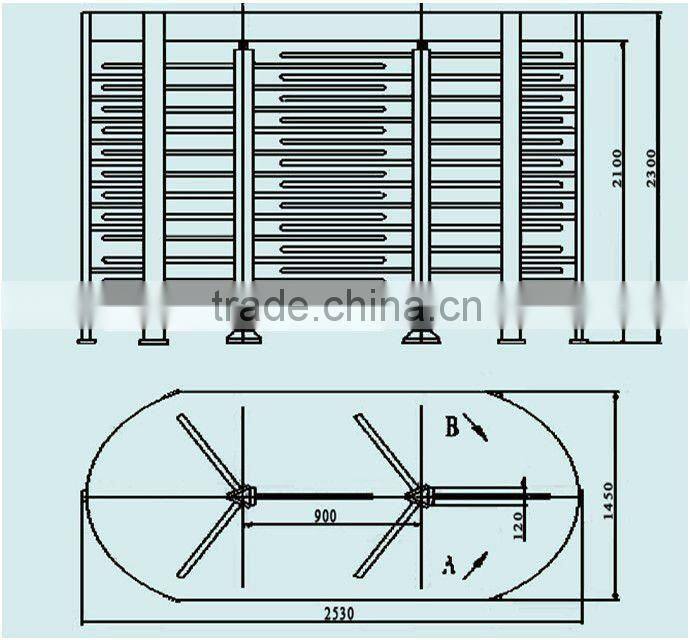 Waist height rotary turnstile gate, counter turnstile, ESD turnstile
