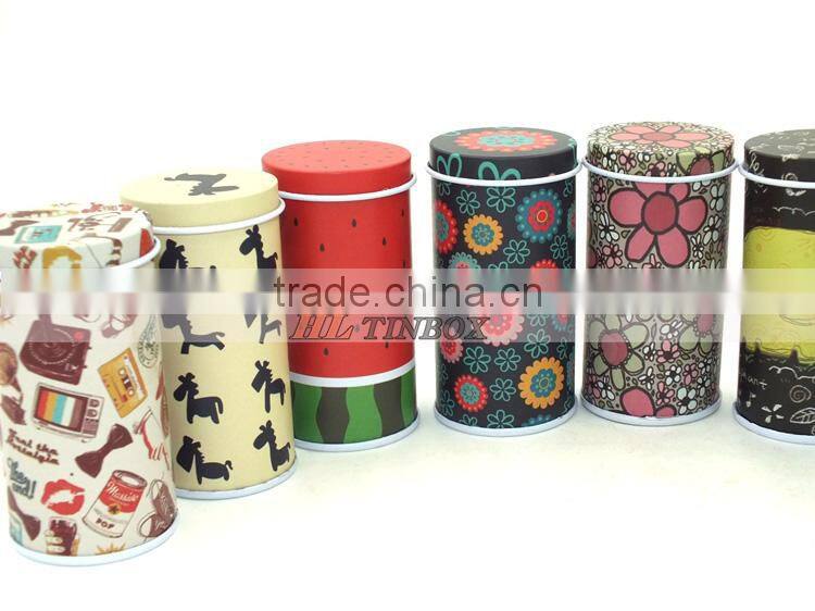 Colorful Round Small Stick Gift Tin Can